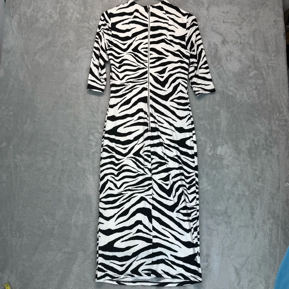 ALICE + OLIVIA Zebra-Print Sheath Bodycon Dress Size 6 - Picture 12 of 12